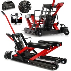 Sollevatore idraulico 680kg 1238cm con ruote e supporti in gomma antiscivolo